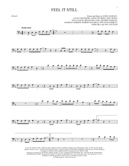 page one of Feel It Still (Cello Solo)