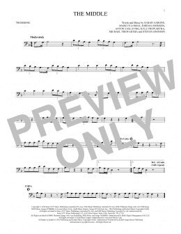page one of The Middle (Trombone Solo)