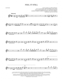 page one of Feel It Still (Alto Sax Solo)