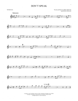 page one of Don't Speak (Tenor Sax Solo)