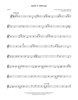 page one of Don't Speak (Violin Solo)