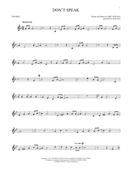 page one of Don't Speak (Trumpet Solo)