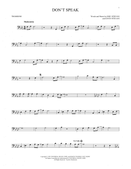 page one of Don't Speak (Trombone Solo)