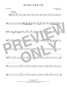 page one of We Will Rock You (Trombone Solo)