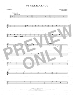 page one of We Will Rock You (Tenor Sax Solo)
