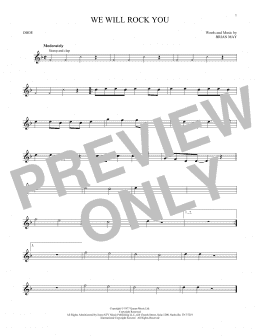 page one of We Will Rock You (Oboe Solo)