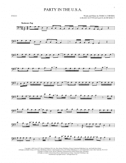 page one of Party In The U.S.A. (Cello Solo)