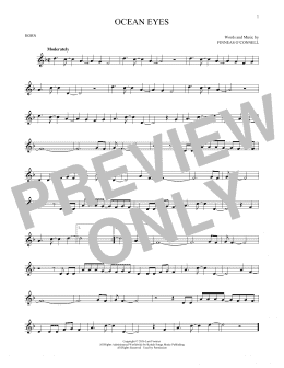 page one of ocean eyes (French Horn Solo)