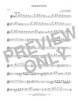 page one of ocean eyes (Flute Solo)