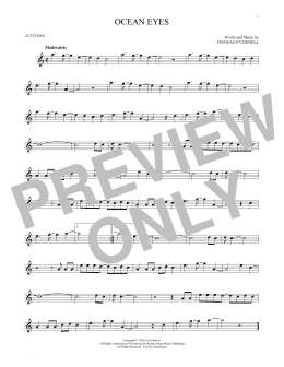 page one of ocean eyes (Alto Sax Solo)