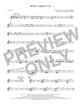 page one of What About Us (Alto Sax Solo)