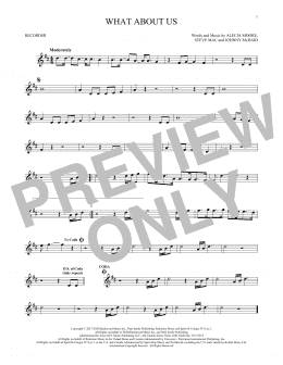 page one of What About Us (Recorder Solo)