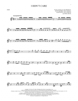 page one of I Don't Care (Oboe Solo)