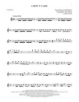 page one of I Don't Care (Tenor Sax Solo)