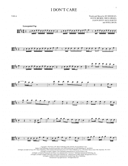 page one of I Don't Care (Viola Solo)