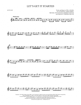 page one of Let's Get It Started (Alto Sax Solo)
