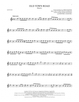 page one of Old Town Road (Remix) (Alto Sax Solo)