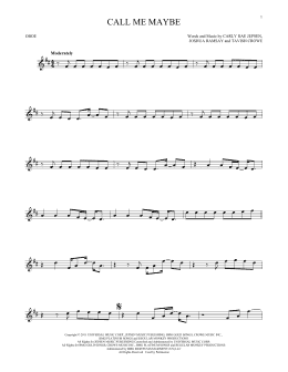 page one of Call Me Maybe (Oboe Solo)