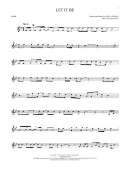 page one of Let It Be (Oboe Solo)