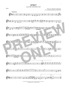 page one of Spirit (from The Lion King 2019) (Oboe Solo)