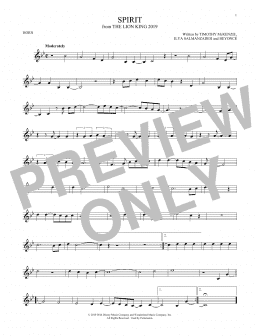 page one of Spirit (from The Lion King 2019) (French Horn Solo)