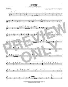 page one of Spirit (from The Lion King 2019) (Tenor Sax Solo)