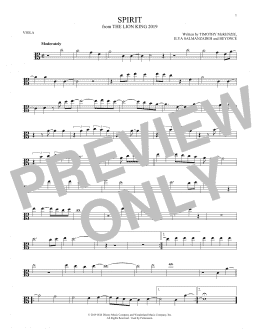 page one of Spirit (from The Lion King 2019) (Viola Solo)