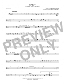 page one of Spirit (from The Lion King 2019) (Trombone Solo)