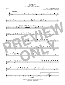 page one of Spirit (from The Lion King 2019) (Flute Solo)