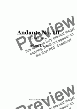page one of Andante No. III