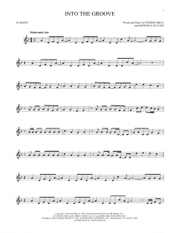 page one of Into The Groove (Clarinet Solo)