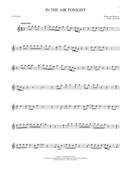 page one of In The Air Tonight (Alto Sax Solo)