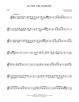 page one of In The Air Tonight (Oboe Solo)