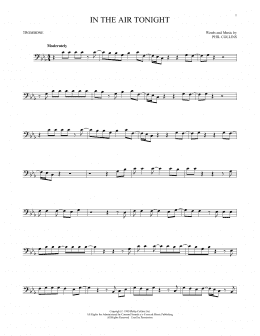 page one of In The Air Tonight (Trombone Solo)