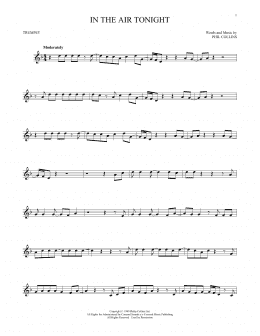 page one of In The Air Tonight (Trumpet Solo)