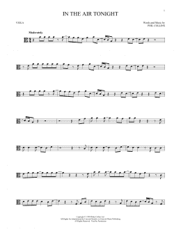 page one of In The Air Tonight (Viola Solo)