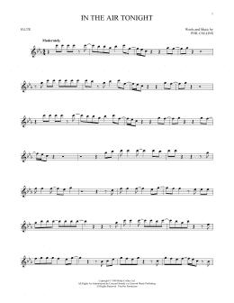 page one of In The Air Tonight (Flute Solo)