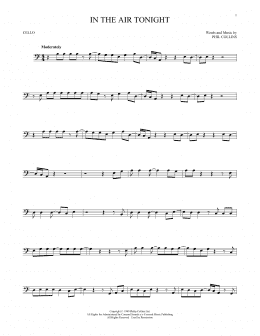 page one of In The Air Tonight (Cello Solo)