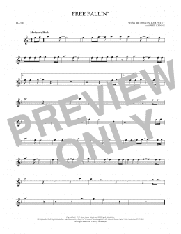 page one of Free Fallin' (Flute Solo)