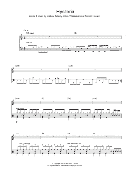 page one of Hysteria (Lead Sheet / Fake Book)