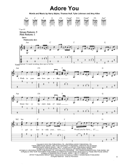 page one of Adore You (Easy Guitar Tab)