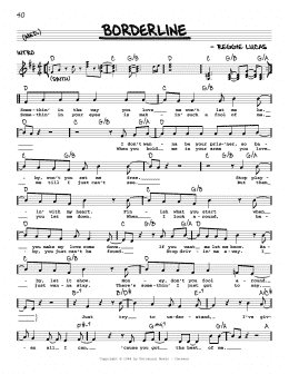 page one of Borderline (Real Book – Melody, Lyrics & Chords)