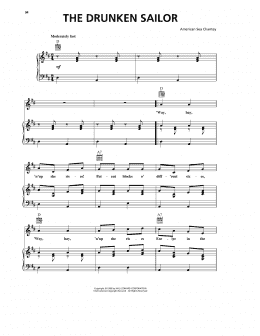 page one of The Drunken Sailor (Piano, Vocal & Guitar Chords (Right-Hand Melody))