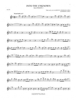 page one of Into The Unknown (from Disney's Frozen 2) (Flute Solo)