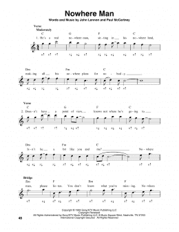 page one of Nowhere Man (Harmonica)