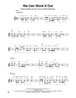 page one of We Can Work It Out (Harmonica)