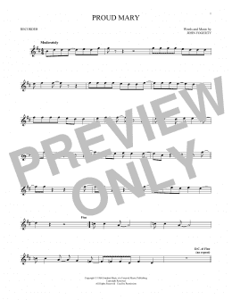 page one of Proud Mary (Recorder Solo)