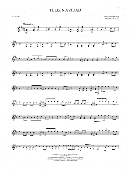 page one of Feliz Navidad (Marimba Solo)