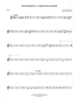 page one of Wonderful Christmastime (Bells Solo)