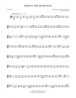 page one of Frosty The Snow Man (Marimba Solo)